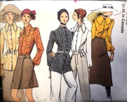 7929 VOGUE 70 LS COLLAR CUFF IN OR OUT BLOUSE PATTERN 10, 14